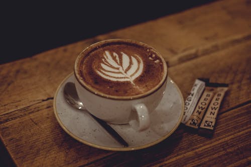 Základová fotografie zdarma na téma caffè latte art, čajová lžička, detail