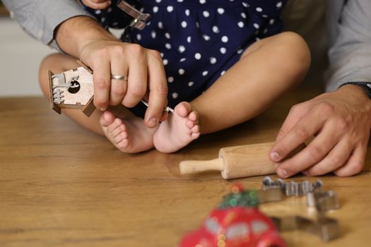 Close-up of a Man Playing with his Baby 