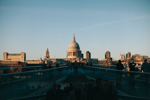 Silhouette Of People Behind St Paul's Cathedral