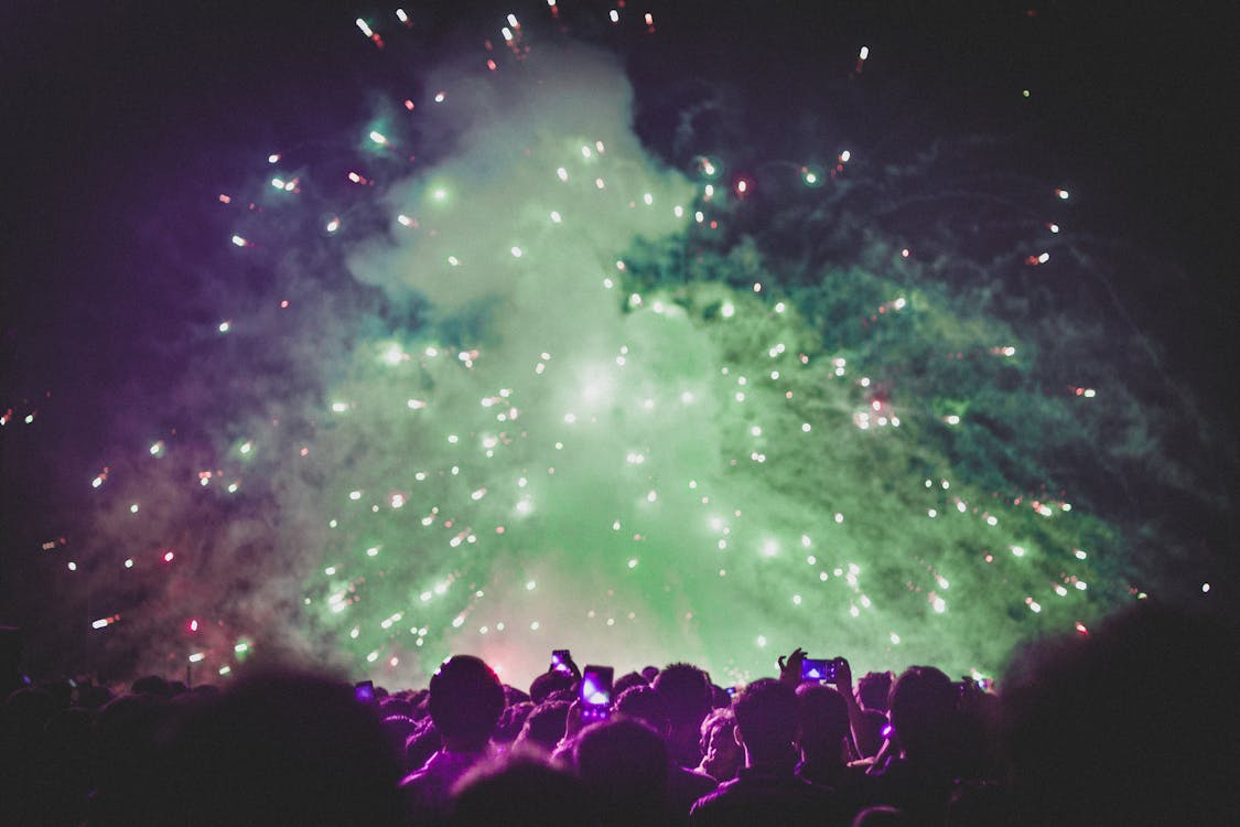 Free Crowd Of People At Night Stock Photo