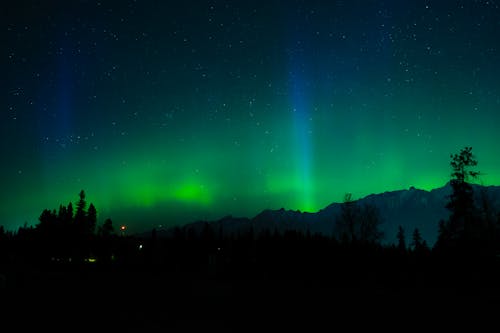 Aurora Borealis over Mountains