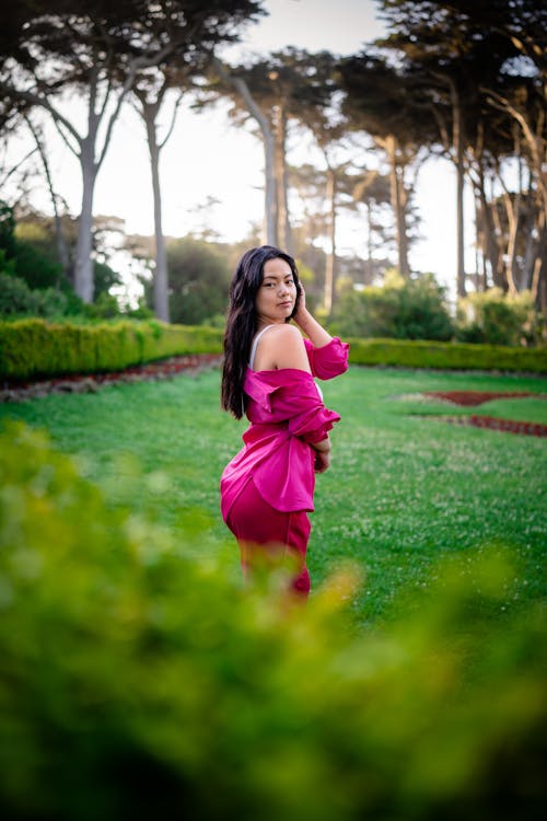 Woman in Pink Clothes