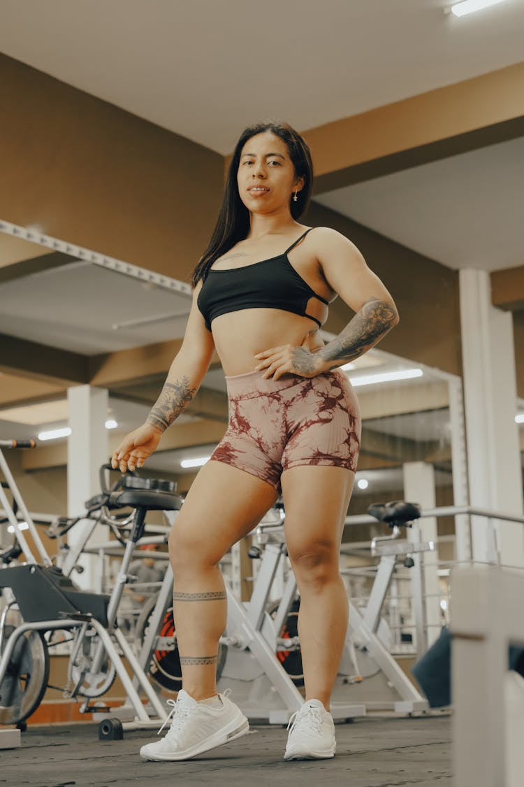 Woman Posing At Gym
