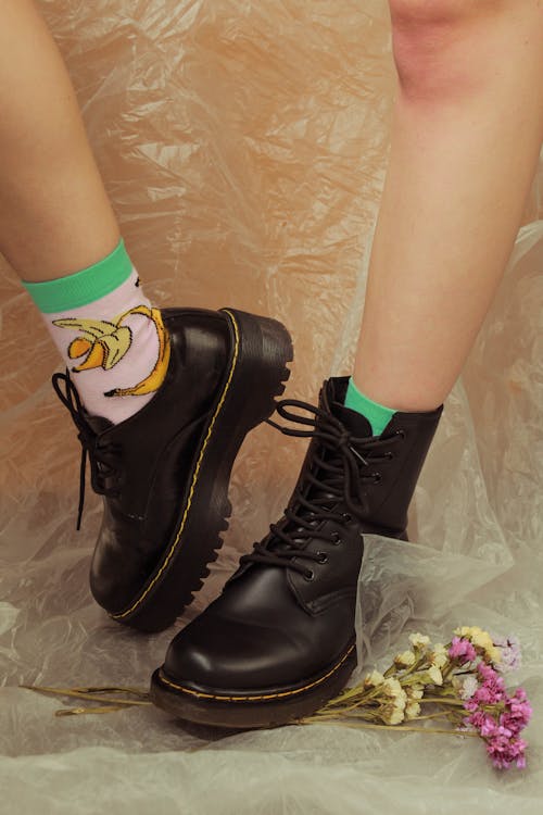 Close-up of Woman Wearing Dr. Martens Shoes 