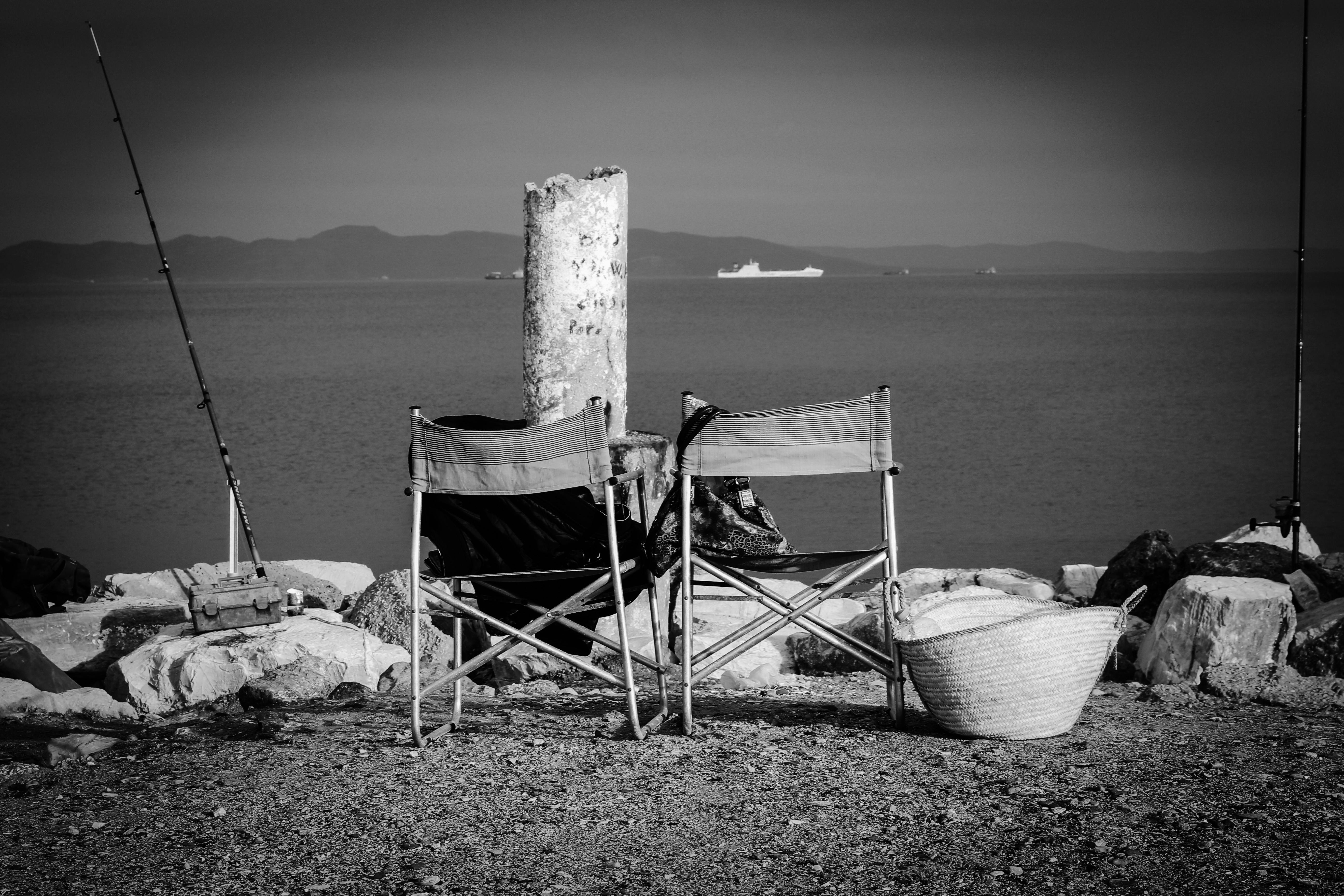 Free stock photo of beach, black and white, love