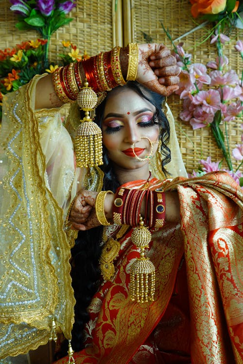 Bride Wearing Traditional Jewelry