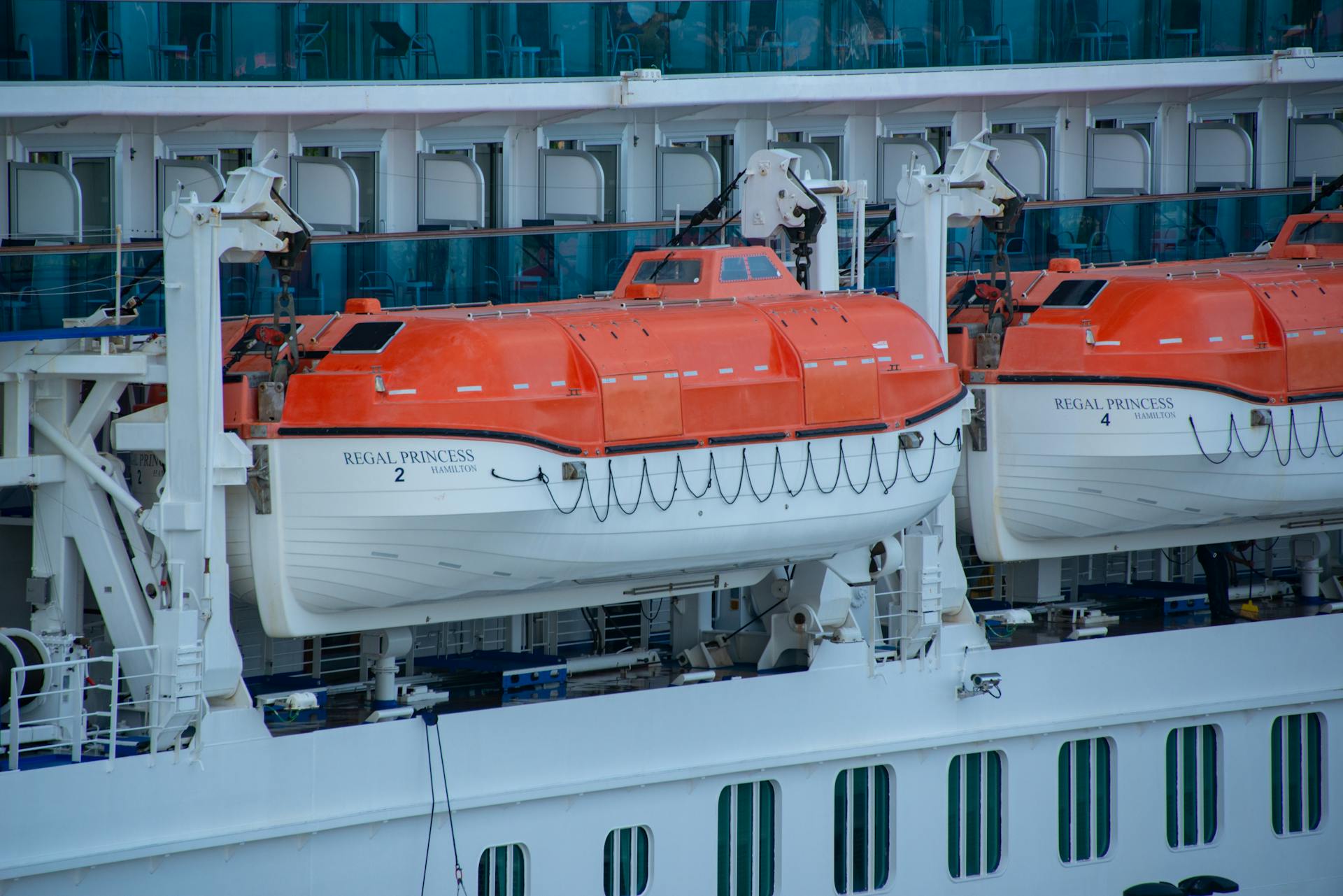Lifeboats of the Regal Princess Cruise Ship