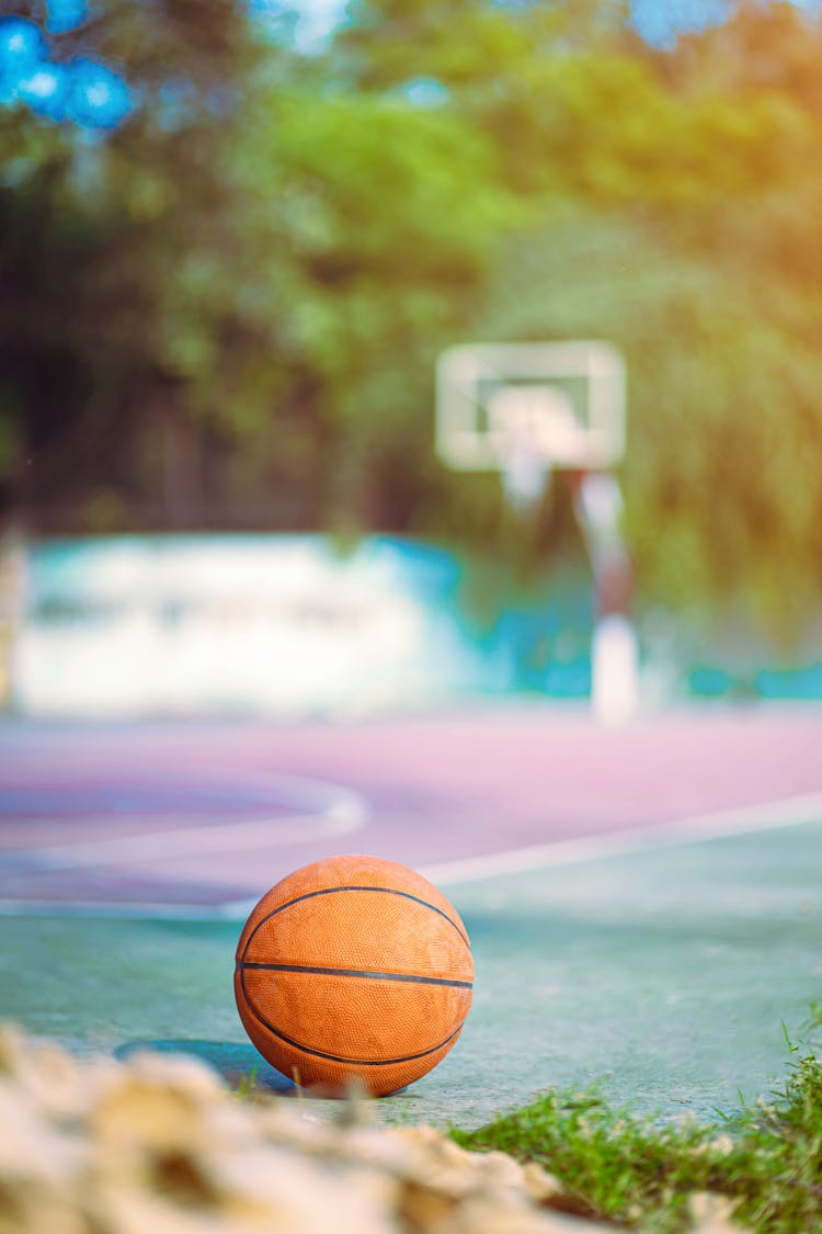 Ball On Basketball Court