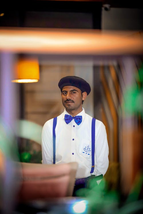 Man in Shirt and with Hat