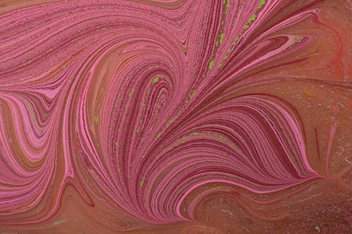 Close-up of an Abstract Painting in Shades of Pink 