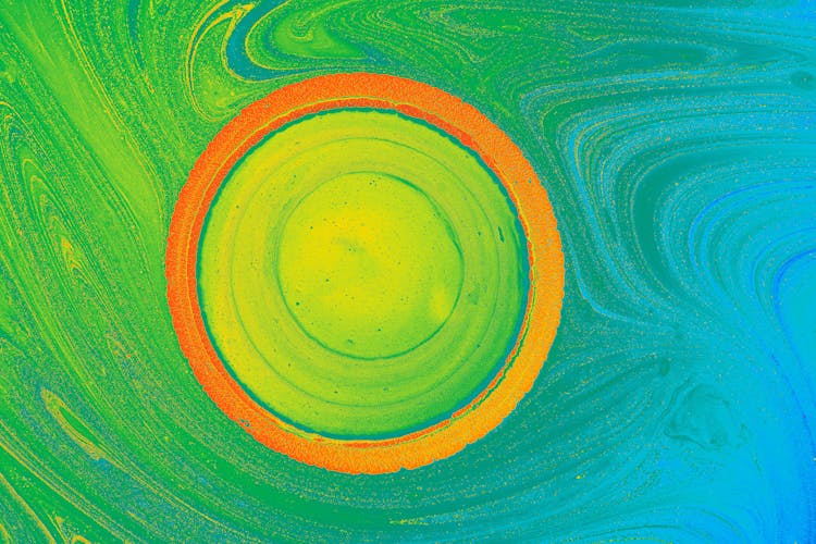 Orange, Blue And Green Canvas