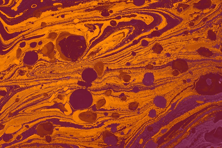 Purple And Orange Abstract Painting 