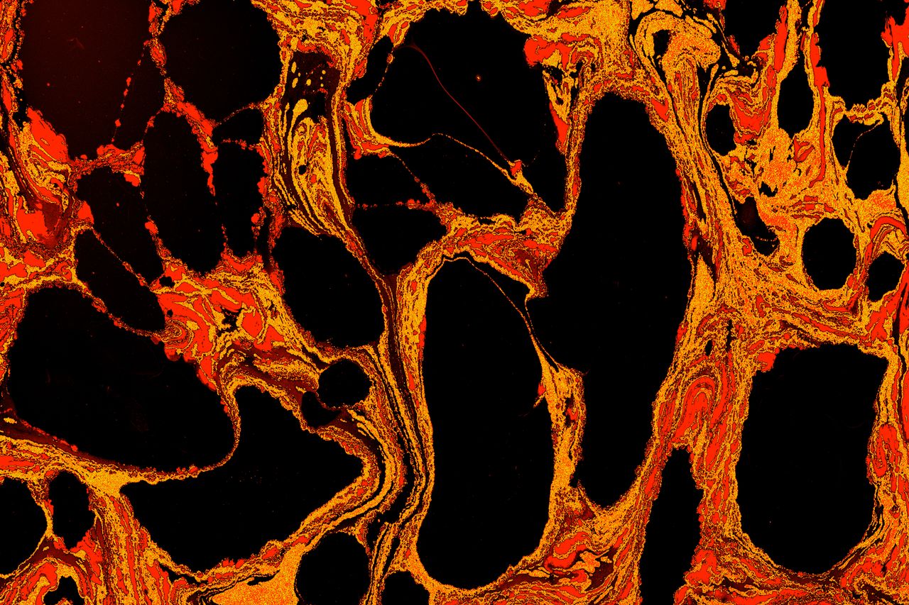 vivid abstract art with black and yellow swirling patterns perfect for