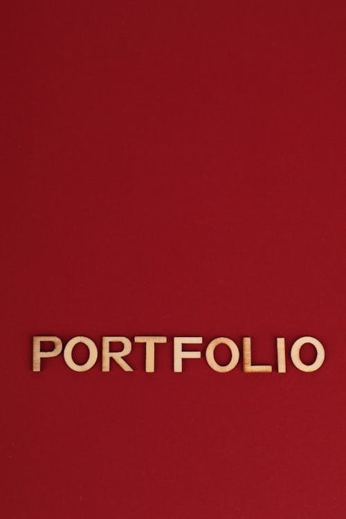 Portfolio Text on Red Background
