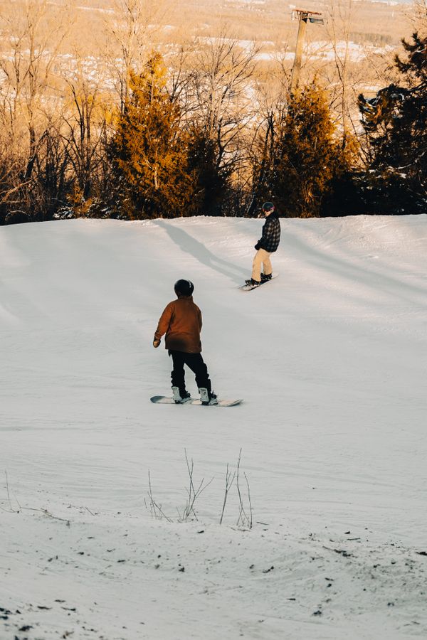 Snowboarding in winter