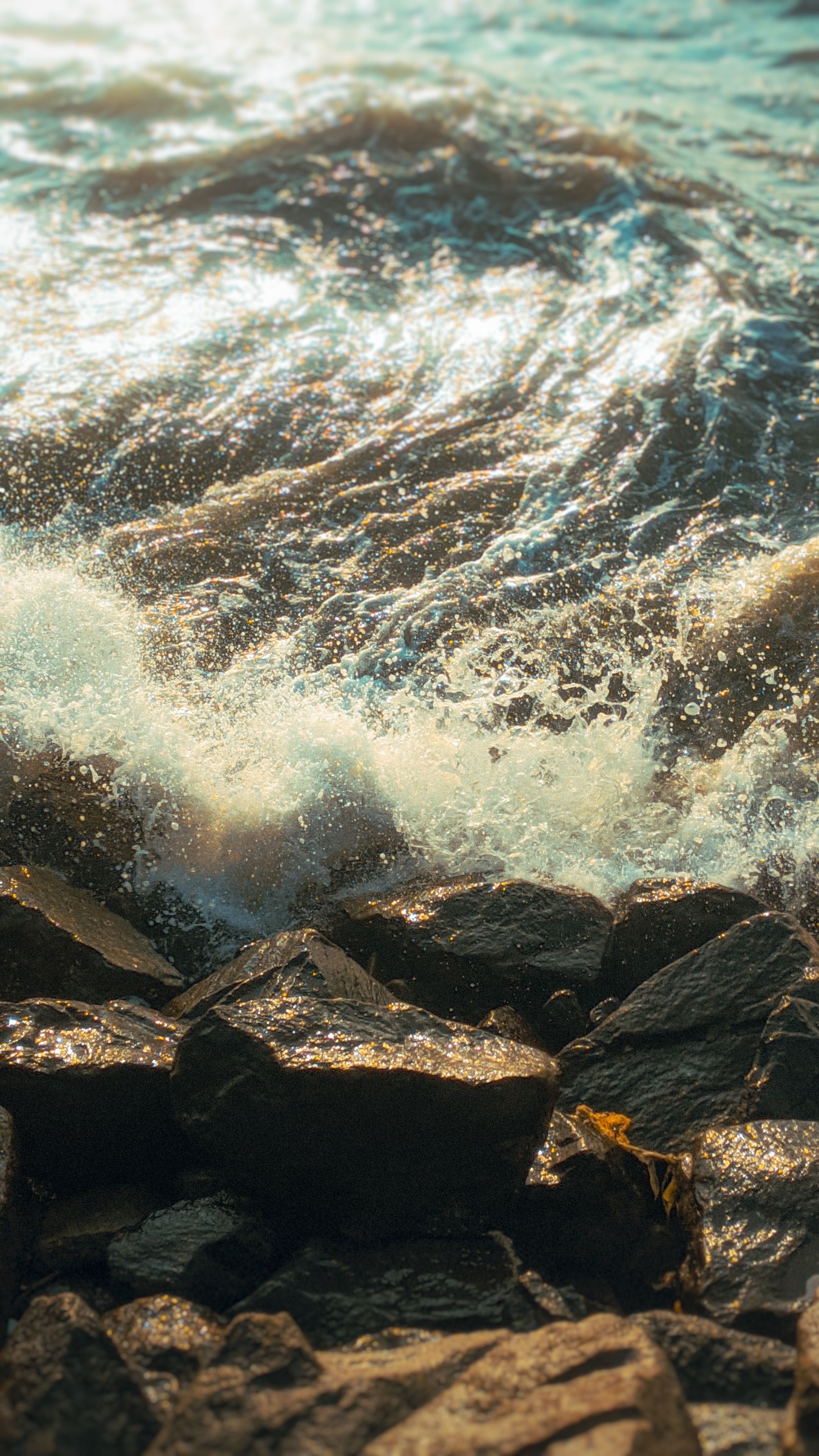 Sea Waves Splashing against Rocky Shore · Free Stock Photo