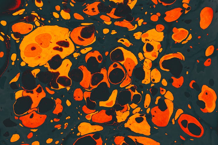 Orange And Black Abstract Art