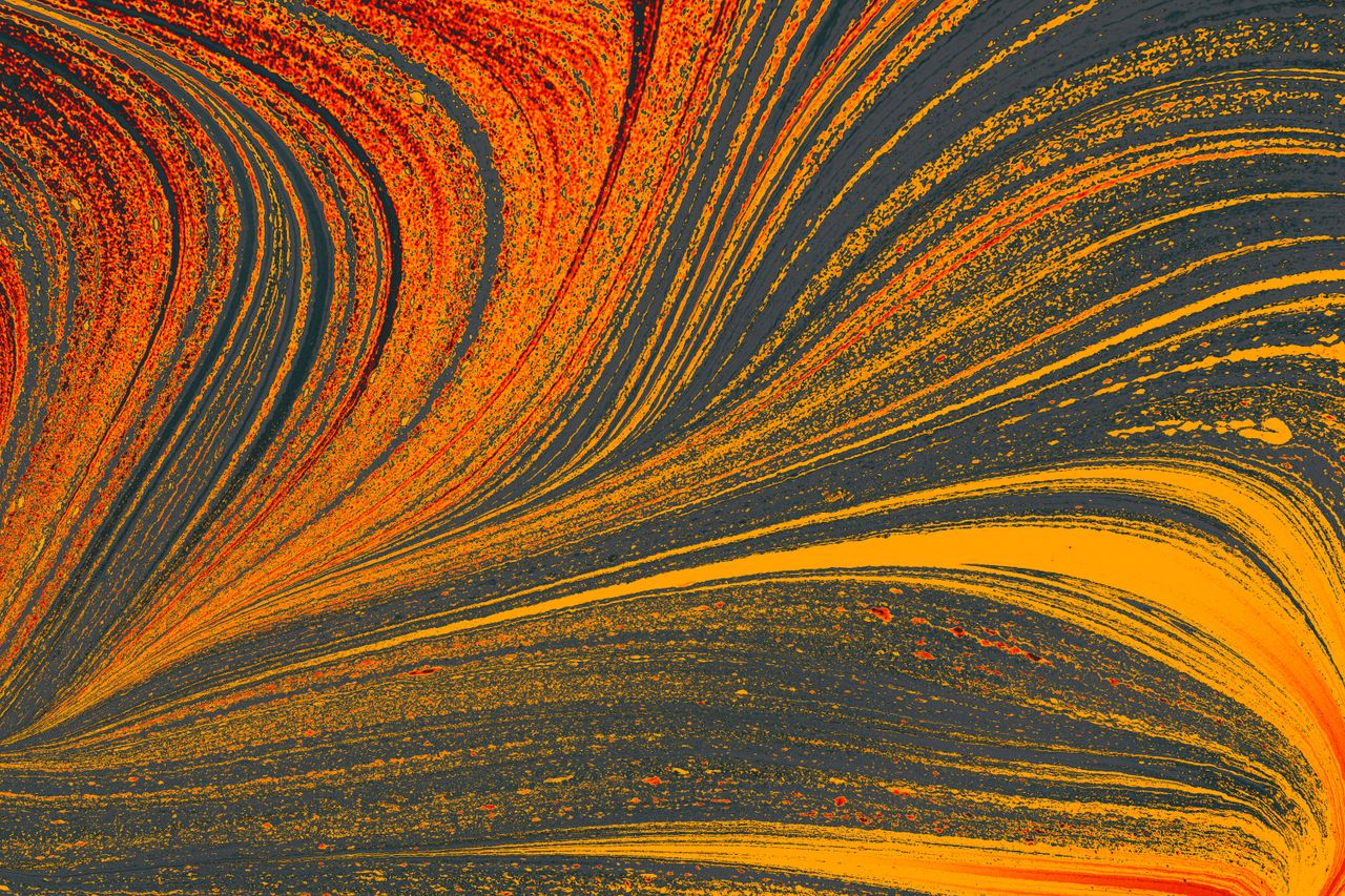 dynamic abstract design featuring swirling patterns in vivid oranges a