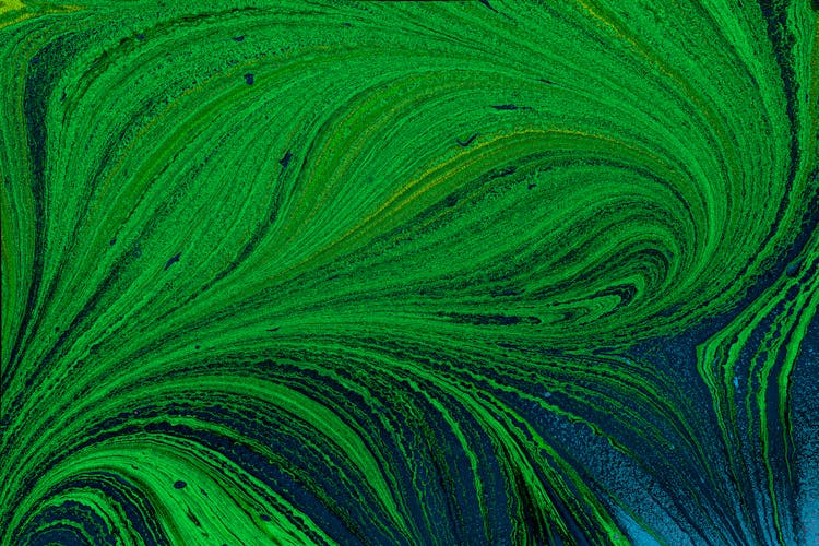 Vibrant Green Fluid Art