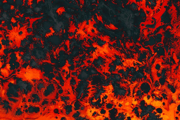 Black And Orange Fluid Art