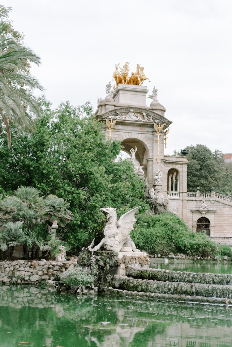 Fountain And A Classical Arch 