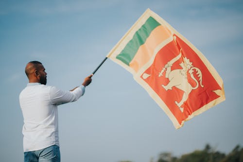 A Man Holding a Flag