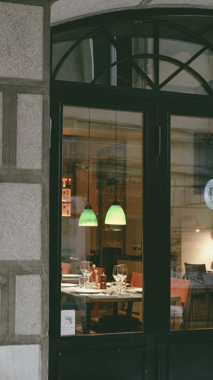 Brown Door On A Restaurant