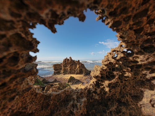 Eroded Geological Structures on Beach