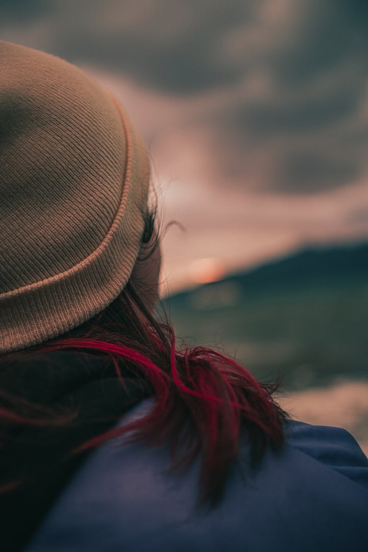 Shoulder Of Woman With Beanie