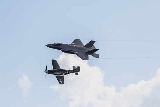 F-35 and Mustang plane