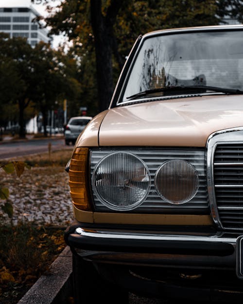 Close-Up Photo of Classic Mercedes-Benz