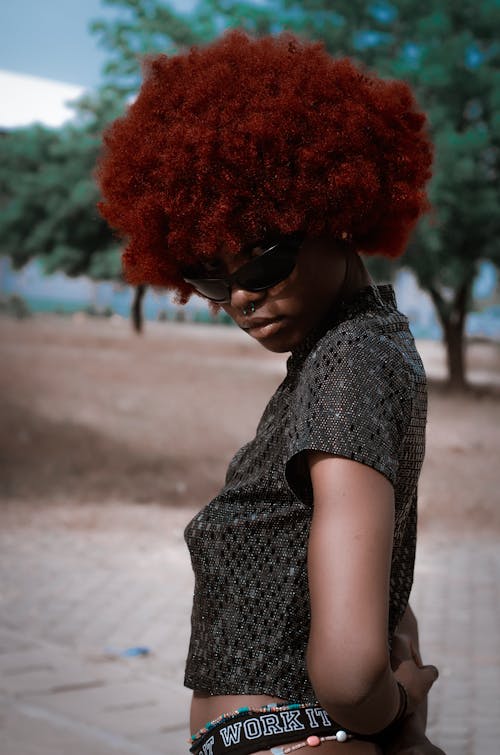 Portrait of Woman with Afro