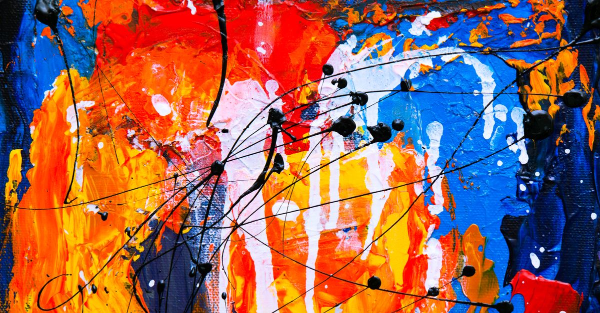 Cuadro Abstracto Naranja Y Azul · Fotos de stock gratuitas