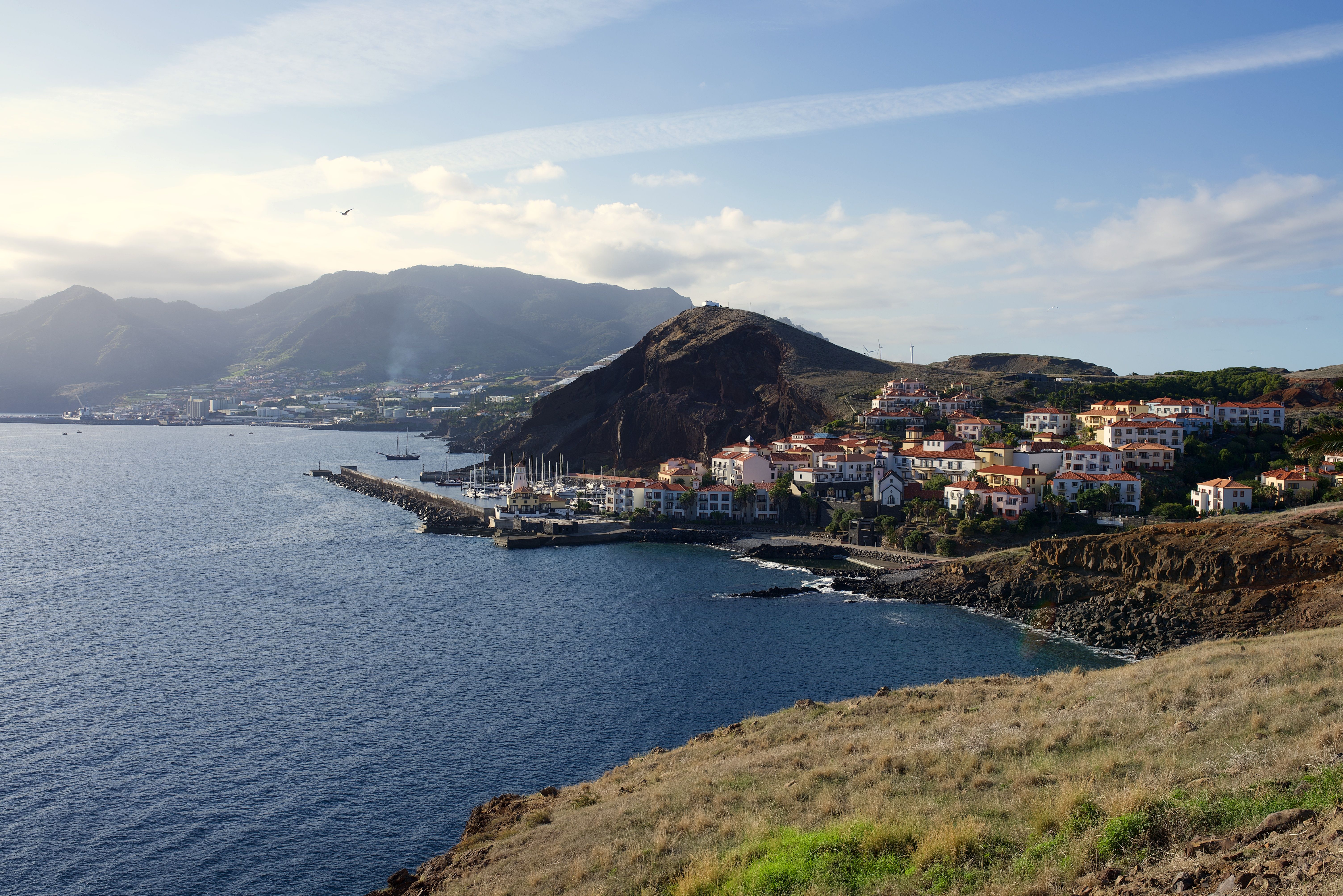 Seaside town with marina, Cabo Verde