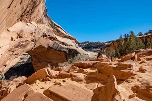 Sunlit Rocks under Clear Sky