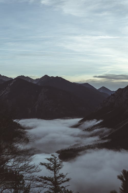 View of Mountains at Sunrise 