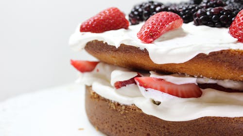 Close-up of Delicious Cake with Berries