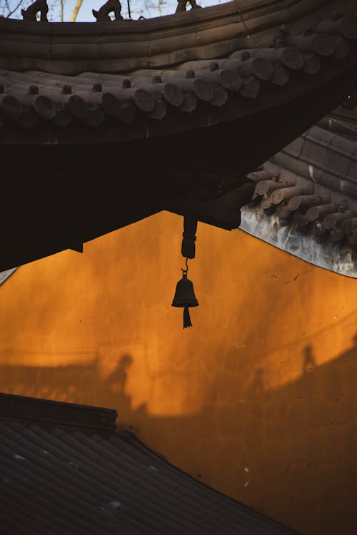 オレンジ色の壁, タイル, ぶら下がりの無料の写真素材