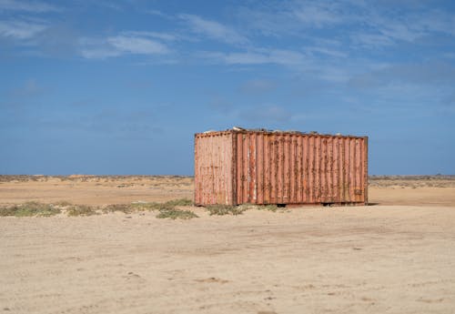 Abandoned Cargo Container on Desert