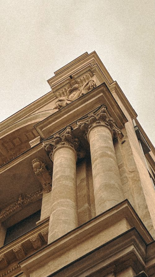 Free Low angle view of classical architecture with columns in İstanbul, Türkiye. Stock Photo