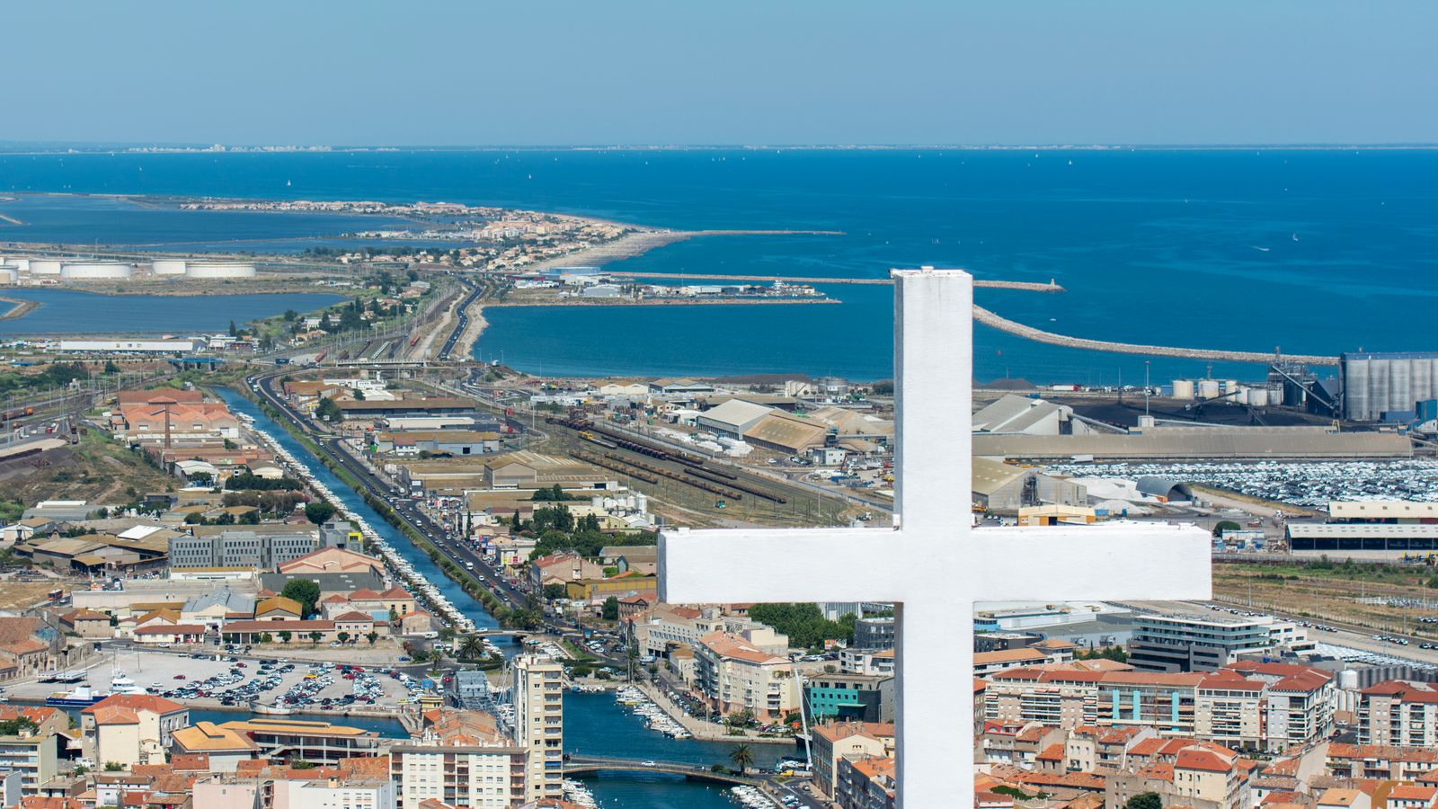 Vue aerienne Sete Occitanie France