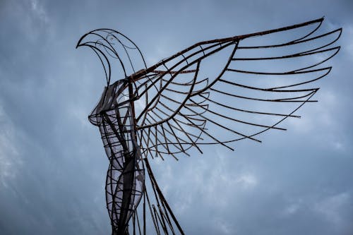 Metal Sculpture with Wings