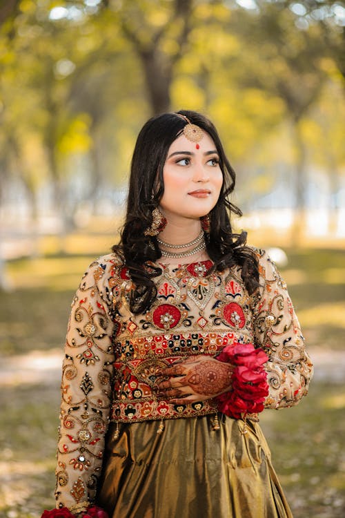 Portrait of Woman in Traditional Clothing