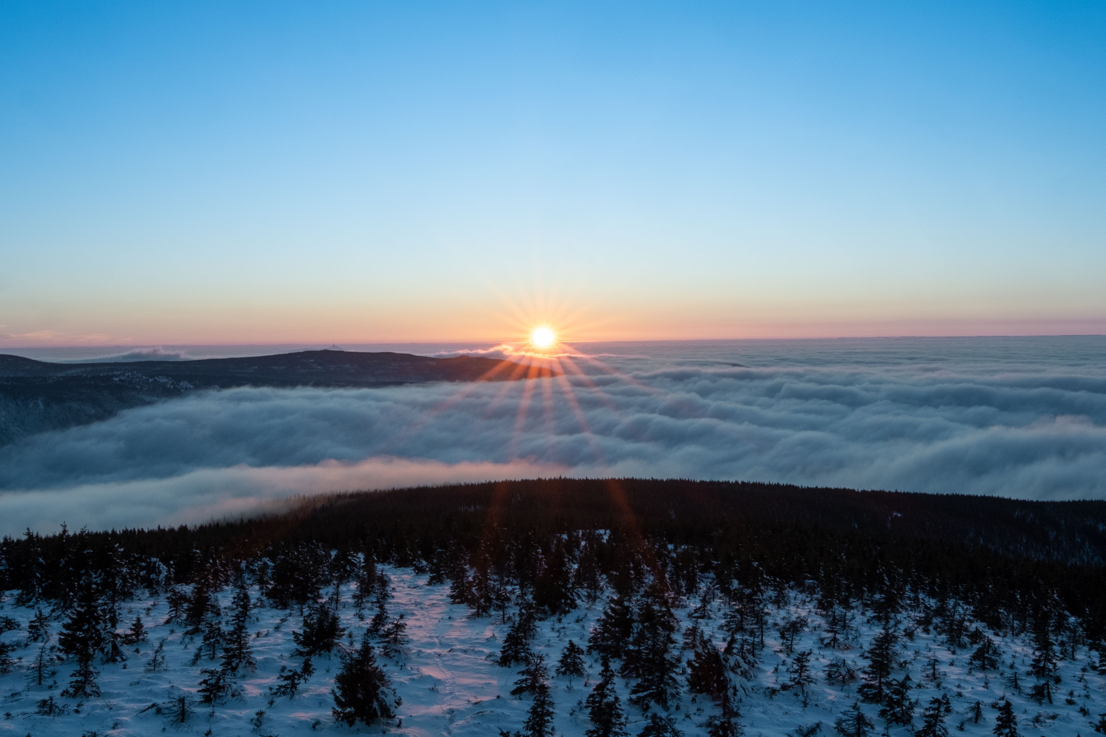 Aerial Photography of Sea of Clouds during Golden Hour · Free Stock Photo