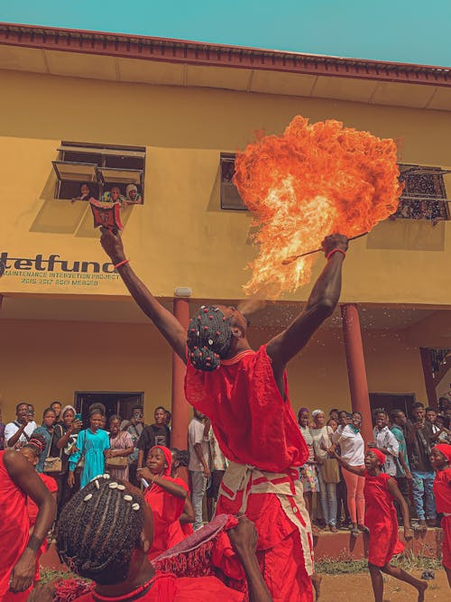 Man Blowing Fire