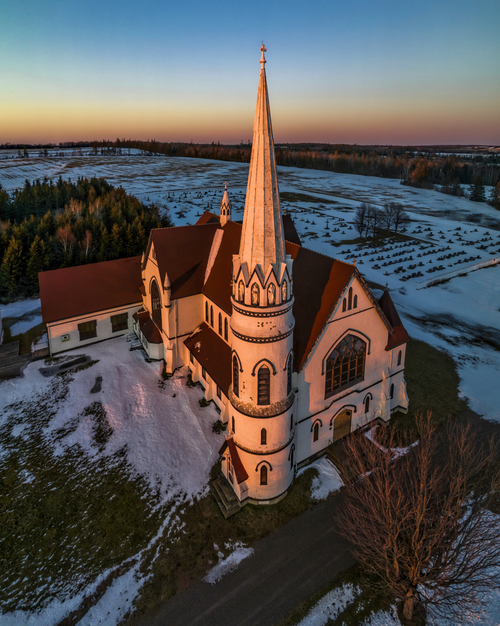 Church In Countryside Church in Countryside at Sunset · Free Stock Photo
