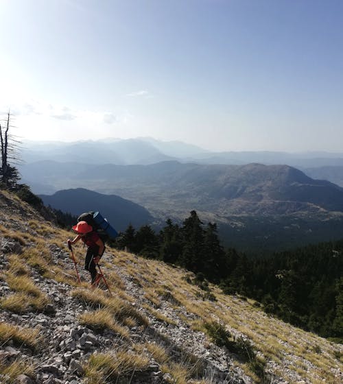 Person Standing on Mountain