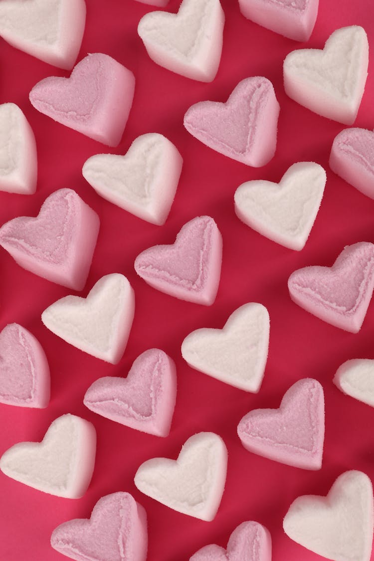 Sweet Hearts On Pink Background