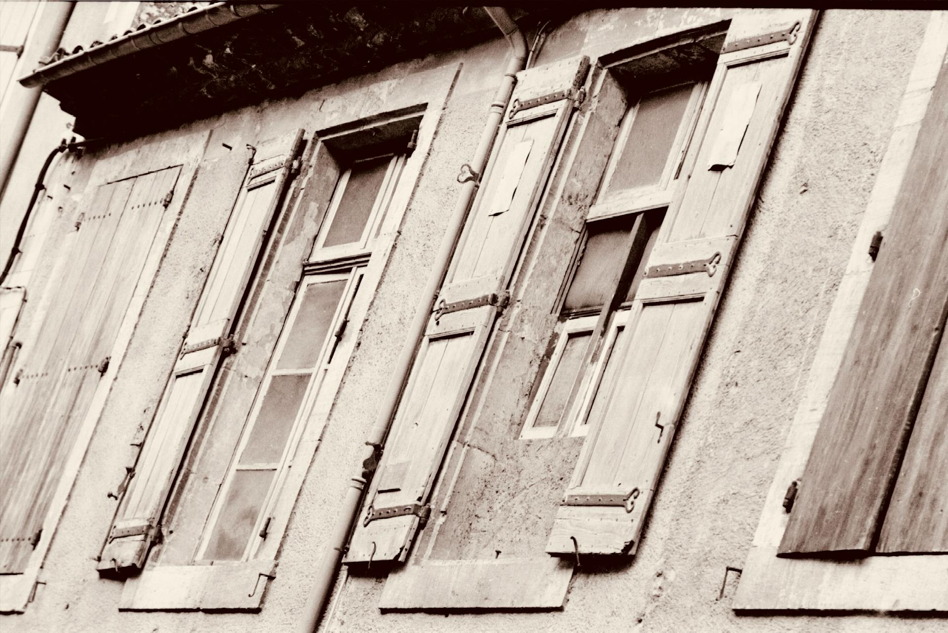 Close-up of a Facade of an Old House