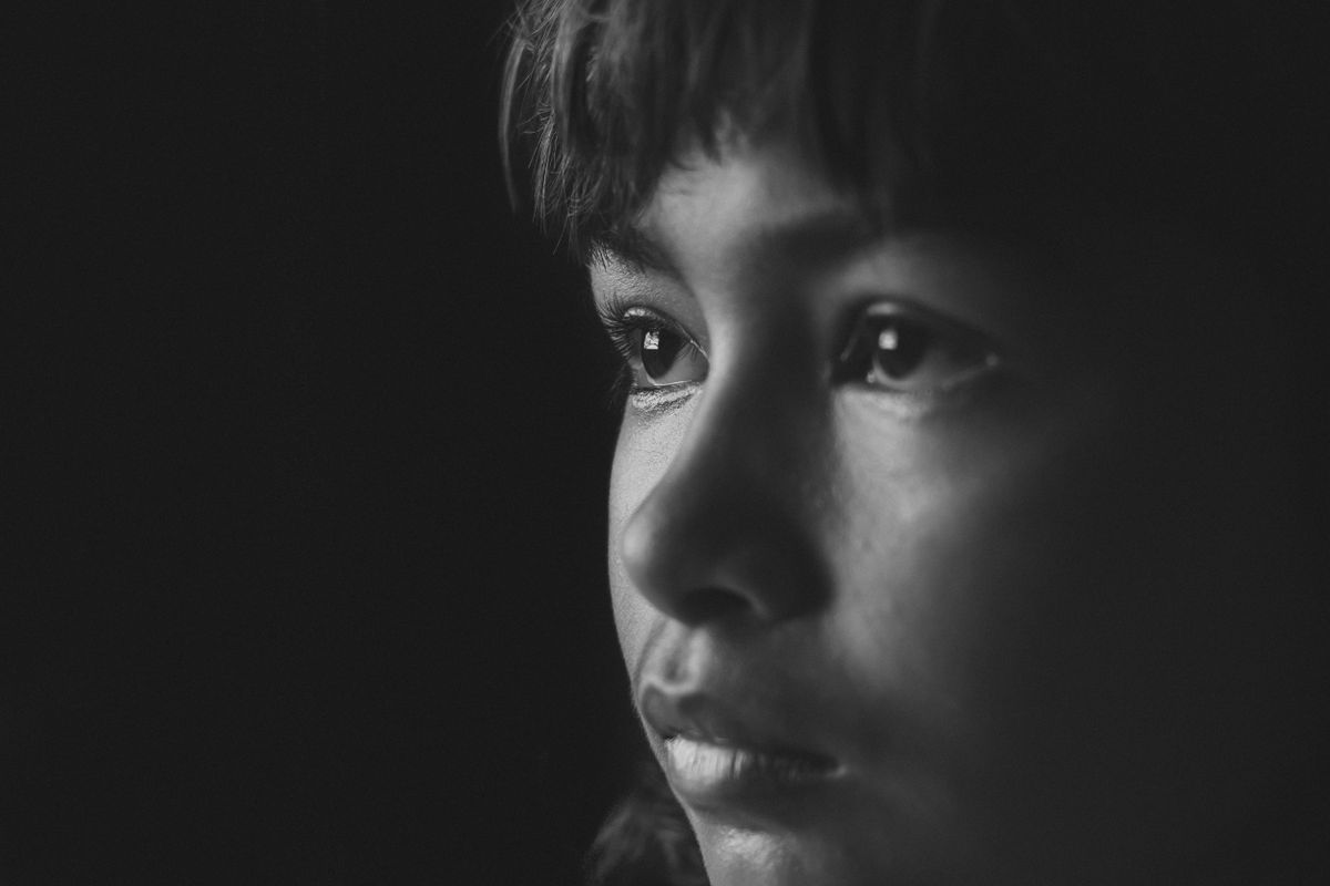 Portrait of a Girl in Black and White · Free Stock Photo
